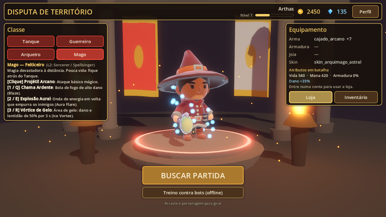 Mago com a skin Arquimago Astral